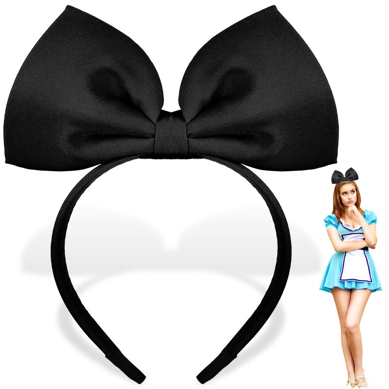 Bnikion Big Bowknot Headband - Bow Headband Headdress Cosplay Costume Headwear Party Decoration Handmade Headpiece Hair Band Elastic Women Girls Kids Hair Accessories 1 Pack - Image 1
